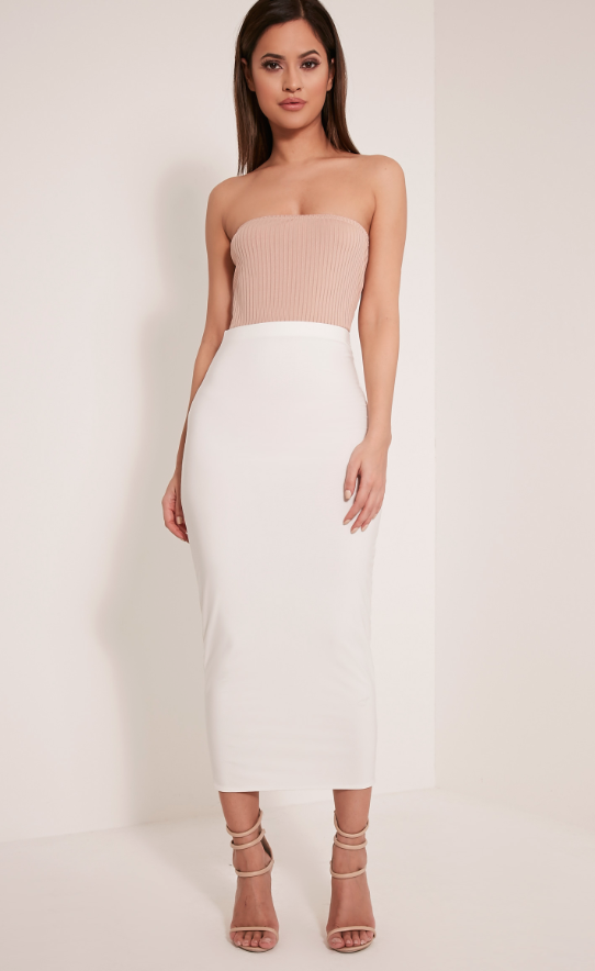 white midi skirt