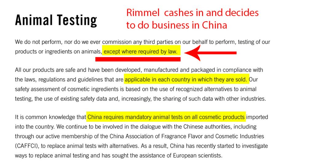 is rimmel cruelty free?